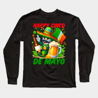 Happy Cinco De Mayo St Patrick's Day Beer Funny Long Sleeve T-Shirt